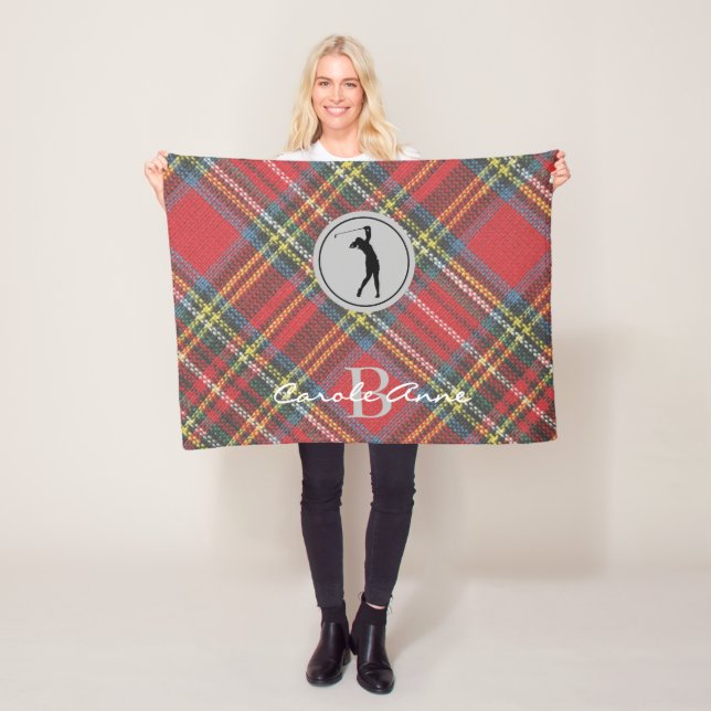 Manta Polar Nombre Inicial Mujer Golfer, Stewart Tartan Plaid (In situ)