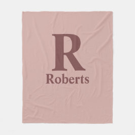 Manta Polar Nombre inicial/primero/familia del Rosa de canela