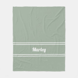 Manta Polar Nombre mínimo moderno guión monogramado Sage verde
