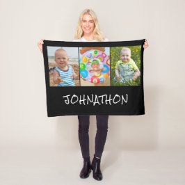 Manta Polar Nombre moderno de 3 Collages de fotos