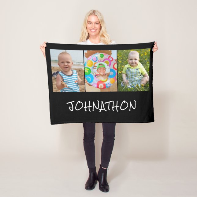 Manta Polar Nombre moderno de 3 Collages de fotos (In situ)