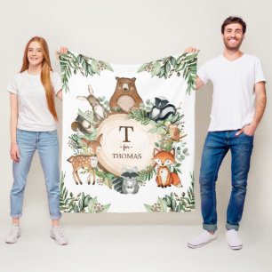 Manta Polar Nombre Monograma del Personalizado de los animales