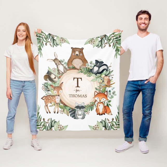 Manta Polar Nombre Monograma del Personalizado de los animales (In situ)