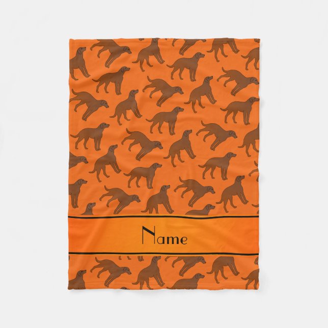 Manta Polar Nombre naranja Perros recuperadores de bahía de Ch (Anverso)