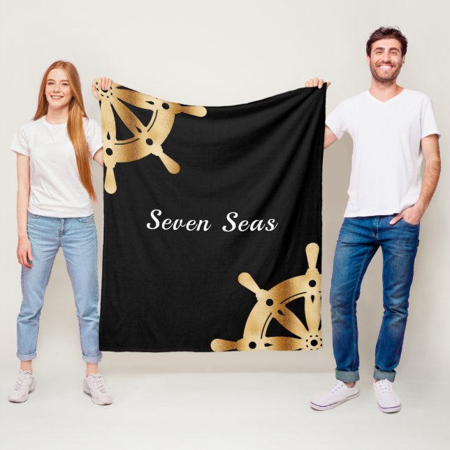 Manta Polar Nombre negro del barco del barco del volante de or (In situ)