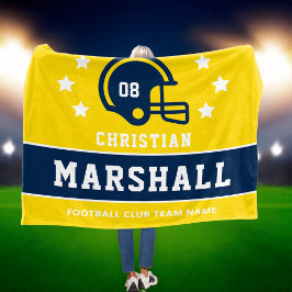 Manta Polar Nombre Número Fútbol Personalizado Amarillo Marina