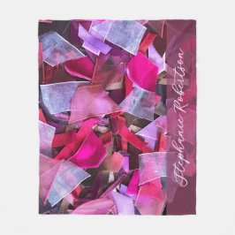 Manta Polar Nombre personalizado Abstracto Rosa Purpura Franja