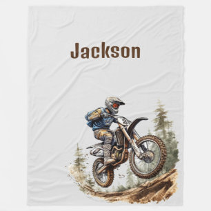 Manta Polar Nombre Personalizado Acogedor Dirtbike Gama de niñ
