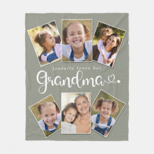 Manta Polar Nombre personalizado ama a la abuela Cute Diversió