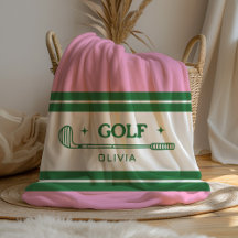 Nombre personalizado Amante del golf rosa y verde