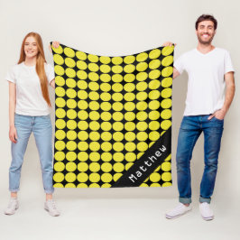Manta Polar Nombre personalizado amarillo y negro puntos de po
