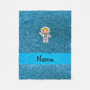 Manta Polar Nombre personalizado astronauta purpurina azul cie