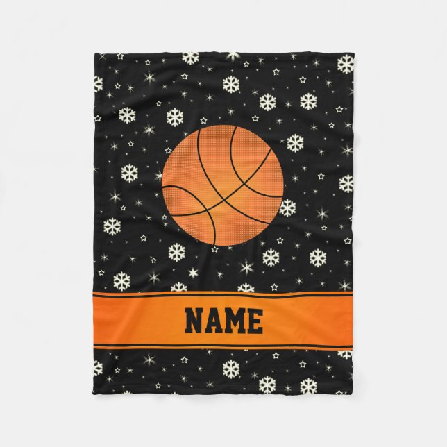 Manta Polar Nombre personalizado basketball nevowlaes negros (Anverso)
