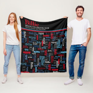 Manta Polar Nombre personalizado Billie que significa rojo bla