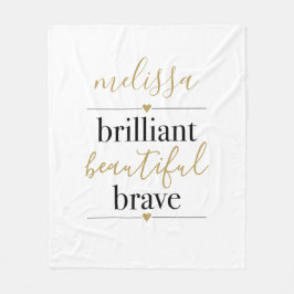 Manta Polar Nombre personalizado Brillante Hermoso Valiente 