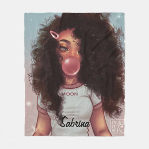 Manta Polar Nombre personalizado Burbuja Chica negro