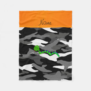 Manta Polar Nombre personalizado: camuflaje negro de serpiente