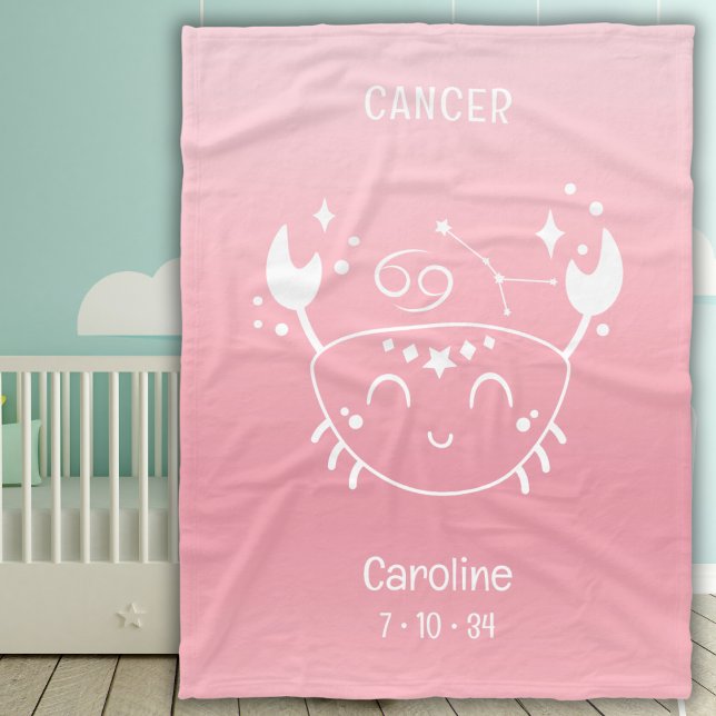 Manta Polar Nombre Personalizado Cáncer Nacimiento Zodiaco Ros (Subido por el creador)