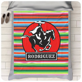 Manta Polar NOMBRE Personalizado Carro Caballo Serape Español