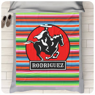 Manta Polar NOMBRE Personalizado Carro Caballo Serape Español 
