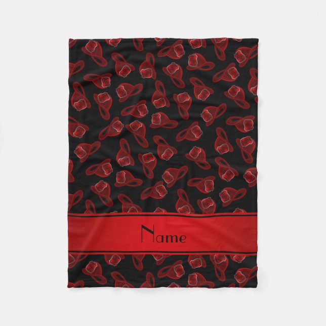 Manta Polar Nombre personalizado Cascos de incendio negro (Anverso)