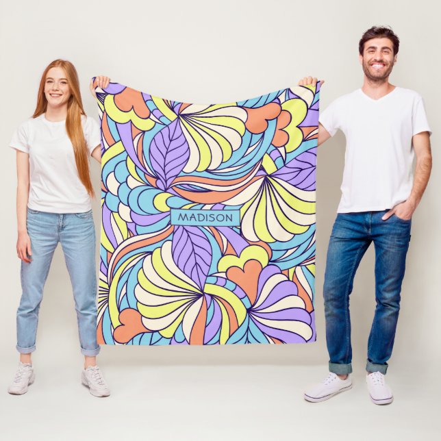 Manta Polar Nombre personalizado coberturas coloridas de fisur (In situ)