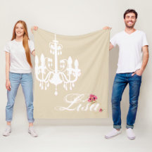 Nombre personalizado con candelabro rosa y blanco