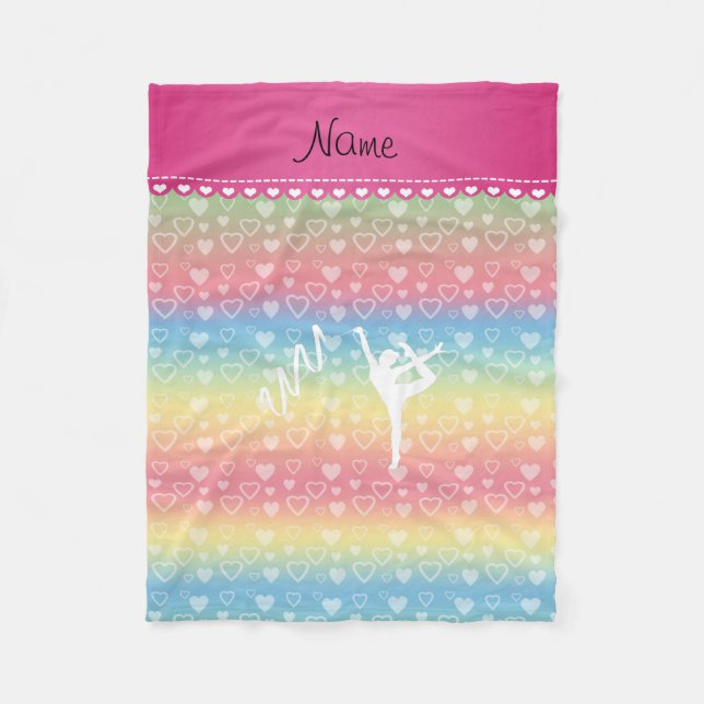 Manta Polar Nombre personalizado corazones de gimnasia rítmica (Anverso)