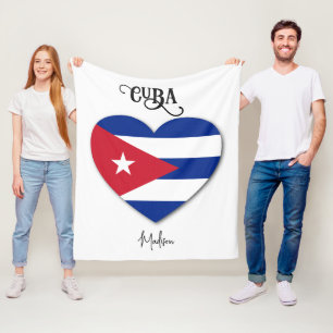 Manta Polar Nombre personalizado Cuba Amor