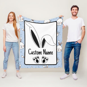 Manta Polar Nombre Personalizado Cute Bunny Easter