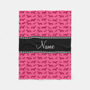 Manta Polar Nombre personalizado dachshunds rosados