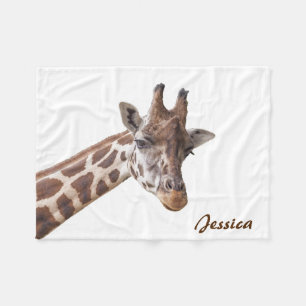 Manta Polar Nombre personalizado de animal de jirafa