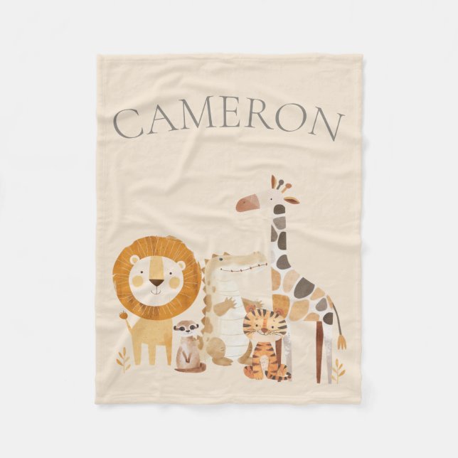 Manta Polar Nombre personalizado de animales de zoológico para (Anverso)