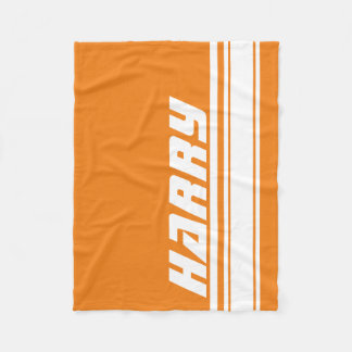 Manta Polar nombre personalizado de banda deportiva naranja y 