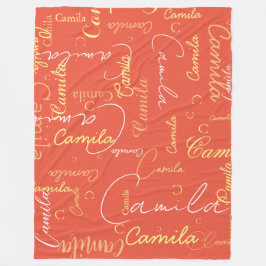 Manta Polar Nombre personalizado de Camila repetido inicialmen