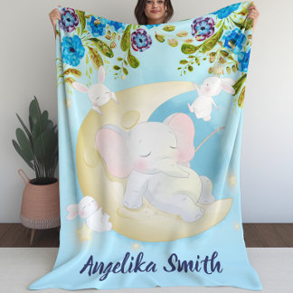 Manta Polar Nombre personalizado de Elephant Crescent Moon ver