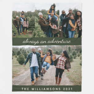 Manta Polar Nombre personalizado de familia 4 Collage de fotos