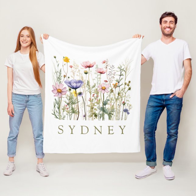 Manta Polar Nombre personalizado de flor silvestre (In situ)