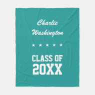 Manta Polar Nombre personalizado de graduación, año y pulso de