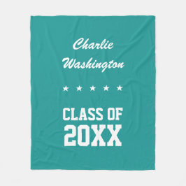 Manta Polar Nombre personalizado de graduación, año y pulso de