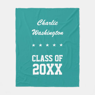 Manta Polar Nombre personalizado de graduación, año y pulso de