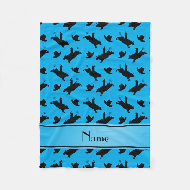 Manta Polar Nombre personalizado de la equitación de rodeo azu (Anverso)