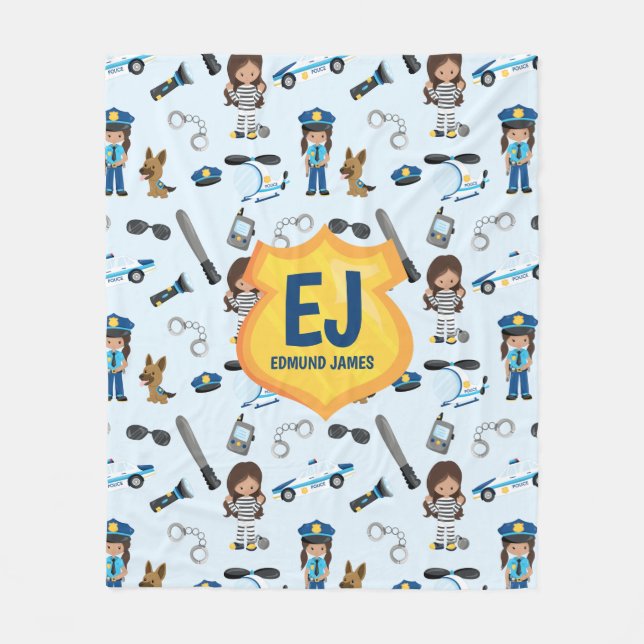 Manta Polar Nombre personalizado de la insignia de la policía (Anverso)