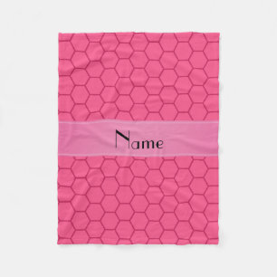 Manta Polar Nombre personalizado de la panza de miel rosa