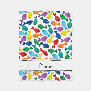 Manta Polar Nombre personalizado de las ballenas arcoiris blan