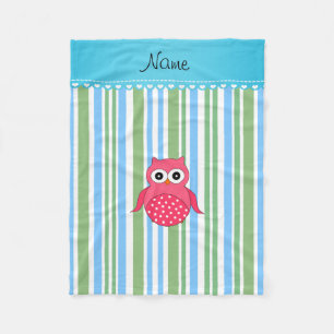 Manta Polar Nombre personalizado de las rayas verdes azules de