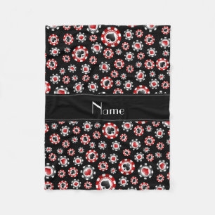 Manta Polar Nombre personalizado de los chips de póquer negro