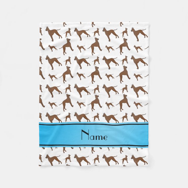 Manta Polar Nombre personalizado de los grandes perros blancos (Anverso)