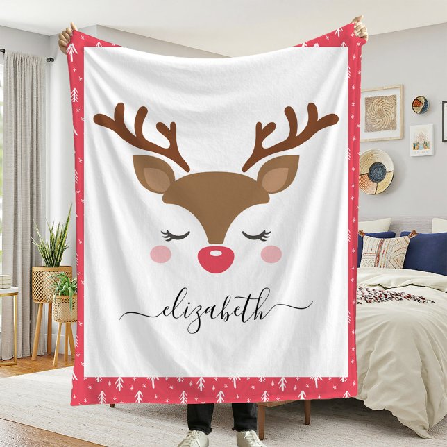 Manta Polar Nombre personalizado de los Navidades de renos (Subido por el creador)