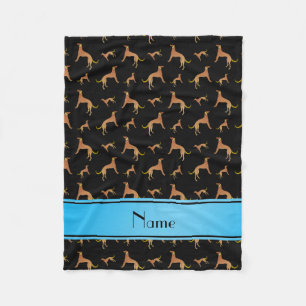 Manta Polar Nombre personalizado de los perros Saluki negros